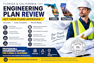 review florida and california plans for engineering approval and seal
