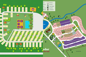 design rv park map, campground map, and site plan
