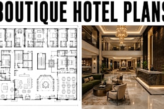 create boutique hotel floor plans luxury hospitality architectural blueprint