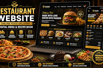 build a restaurent website with online food delivery system and menu recipe book