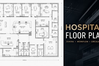 design a professional hospital floor plan and healthcare facility layout