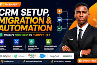 migrate freshdesk to hubspot and setup zoho crm salesforce honeybook pipedrive