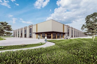 render 3d warehouse interior,factory plant,storage facility,industrial building