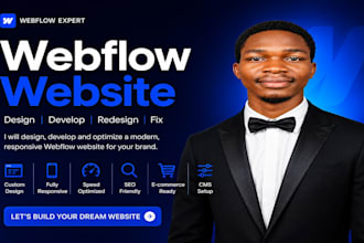 design or develop webflow website, figma to webflow and fix webflow website