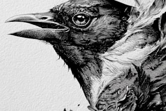 draw intricate vintage engraving and etching artwork