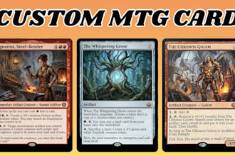 design custom mtg card, fantasy card art, mtg commander, tcg illustration