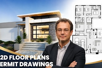 review and draft 2d floor plans, permit drawings and house plans