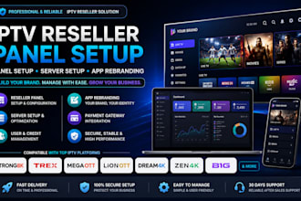 setup reseller panel, strong8k, trex,dream4k,lion ott,megaott, server, reseller
