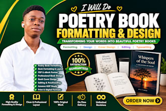 poetry book formatting poetry book design poetry book cover poetry editing
