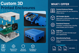 design 3d printable product enclosure casting and housing in cad