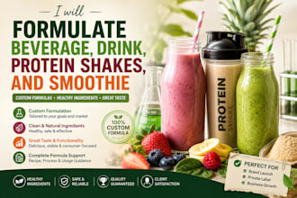 formulate beverage, drink, protein shakes, and smoothie