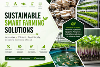 design mushroom hydroponic aquaponic microgreen vertical farming banner website