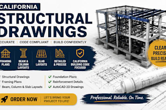 design california structural drawings, framing plans, beam, column, slab layouts