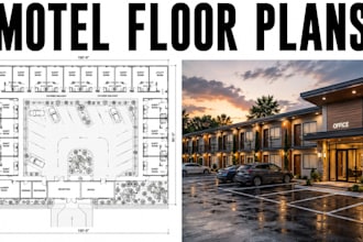 design motel floor plans hospitality building construction blueprint cad