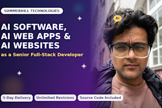 do ai software, ai web application, ai website as a senior full stack dev