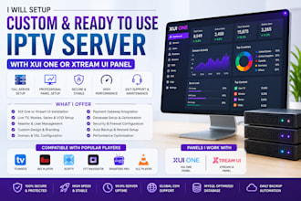setup complete server system, xtream ui, xui one, restream, vod, drm script