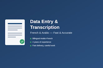 do data entry and transcription in french and arabic