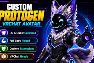 create custom protogen furry avatar vrchat avatar rigging pc quest