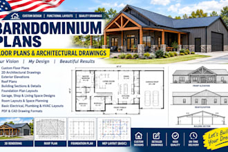 design custom barndominium plans, floor plans and architectural drawings