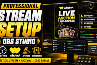 set up whatnot obs vertical stream for auctions card breaks and live shows