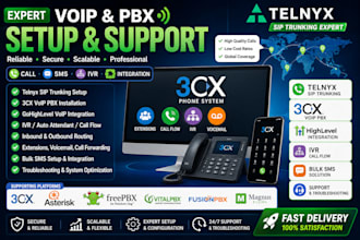 setup telnyx sip trunking for 3cx, gohighlevel, IVR, bulk SMS and voip pbx