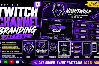 create a complete twitch channel branding package