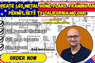 create lgs metal home plans, steel framing and permit sets tx california md,ohio