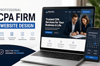design CPA firm website, booking, accounting and tax preparation website