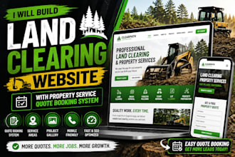 build land clearing website with property service quote booking system