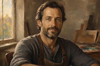 draw realistic self portrait best oil painting