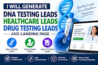generate dna testing leads healthcare leads drug testing leads and landing page