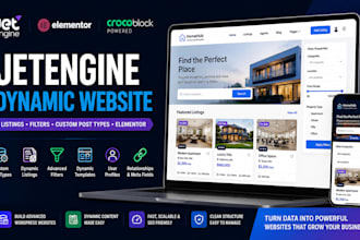 create jetengine listings, dynamic filters, custom post types and elementor site