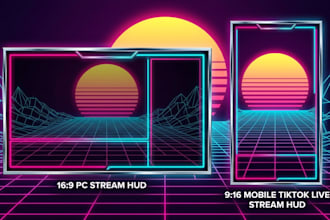 design low cpu responsive webm synthwave overlays for tiktok and twitch