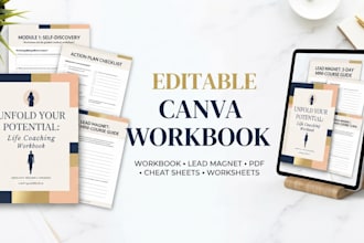 design an editable canva workbook and lead magnet