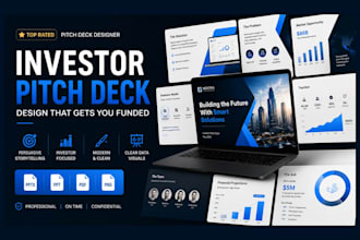 design or redesign investor pitch deck for startup, business presentation deck