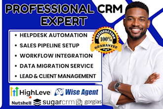 setup sugarcrm nutshell highlevel wise agent  gorgias workiz crm data migration
