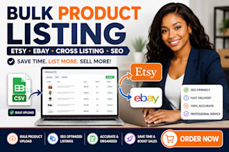 do bulk product listing upload on etsy ebay cross listing SEO