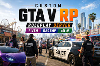 develop custom fivem, ragemp, altv gta v roleplay server from scratch