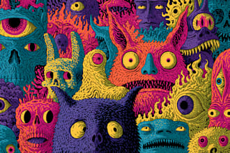 create surreal psychedelic and trippy illustrations