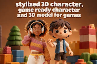 create stylized 3d character, game ready character and 3d model for games