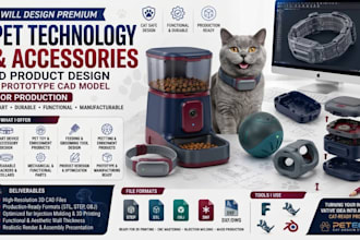 design 3d product pet tech product accessory prototype cad model for production