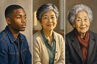 paint digital oil painting portraits