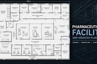 design a pharmaceutical manufacturing facility floor plan with gmp planning