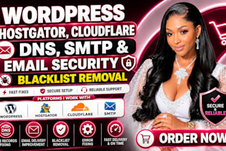 fix wordpress, hostgator, cloudflare, dns, SMTP and email security issues