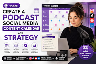 create a podcast social media content calendar and strategy