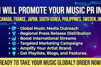 promote your music PR in canada france japan south korea philippines sweden UK
