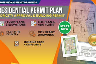design residential permit plan, house permit drawings, and adu plans