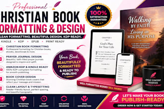 fomat christian books, format ebooks, prayer journals and design covers