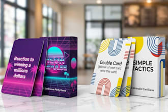 create printable card box packaging design board game and 3d mockup box design