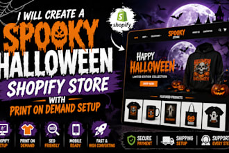 create a halloween shopify store with print on demand